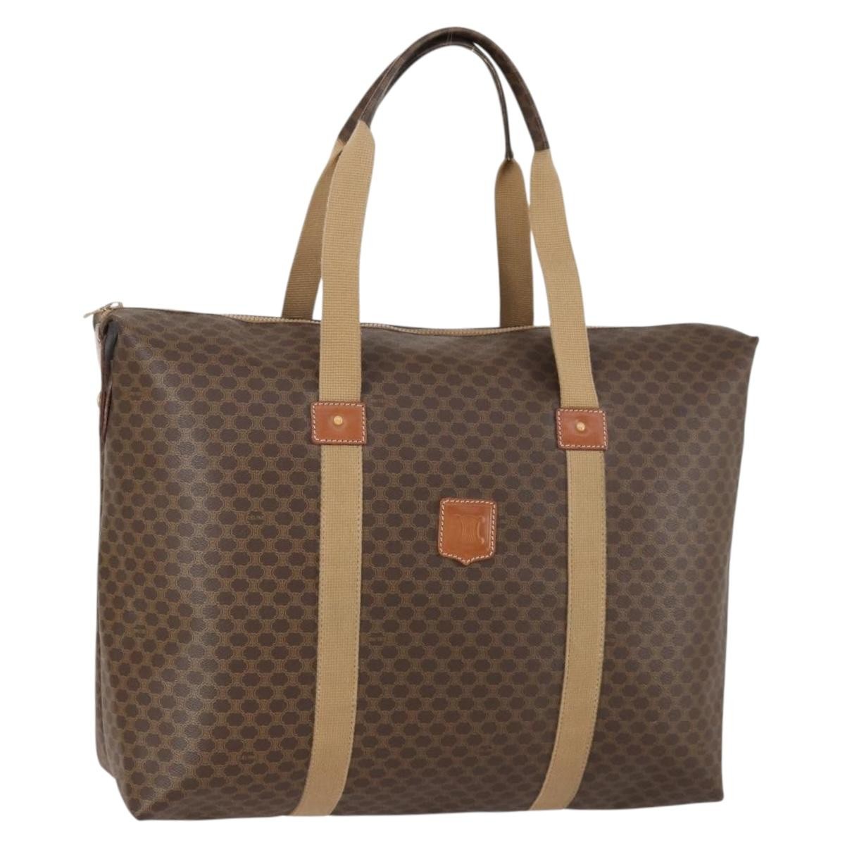 Celine Vintage Macadam Tote bag Canvas, BROWN, PVC, Tote bag