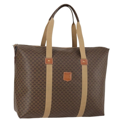 Celine Vintage Macadam Tote bag Canvas, BROWN, PVC, Tote bag