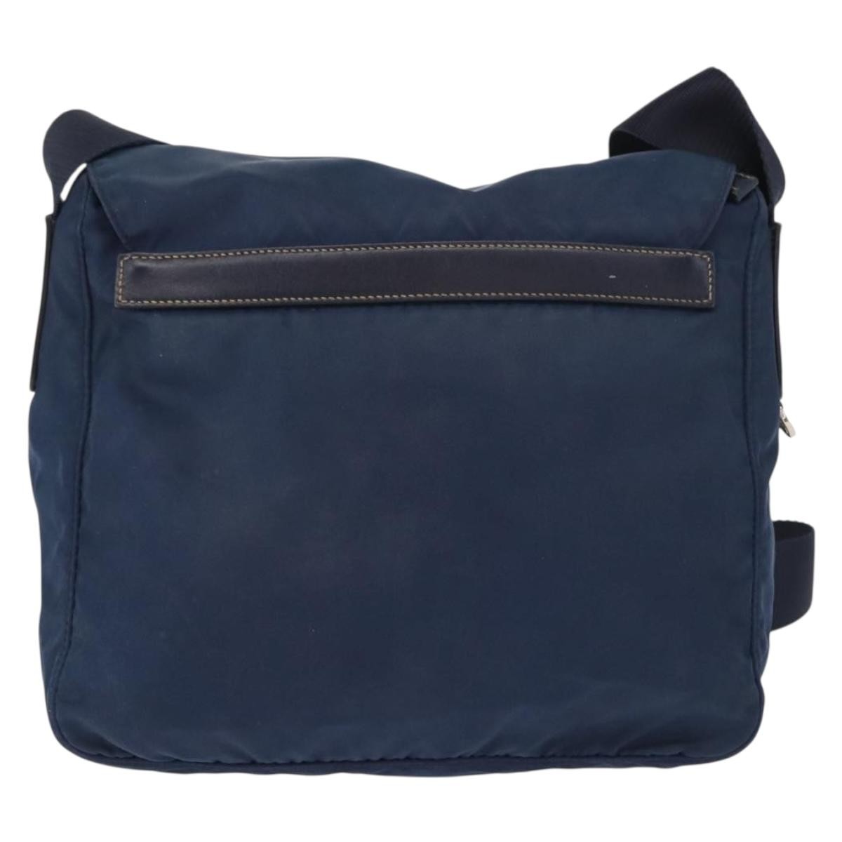 Prada Buckle Messenger Bag Tessuto, NAVY, NYLON, Shoulder bag
