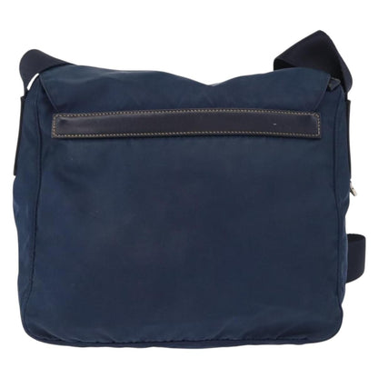 Prada Buckle Messenger Bag Tessuto, NAVY, NYLON, Shoulder bag