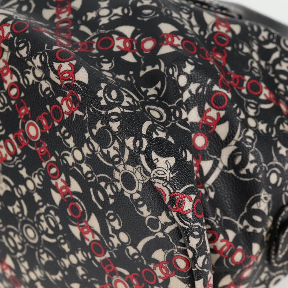 Chanel Optic Coco Bowler Bag Printed Coated Canvas with Caviar, BLACK, PVC, Handbag