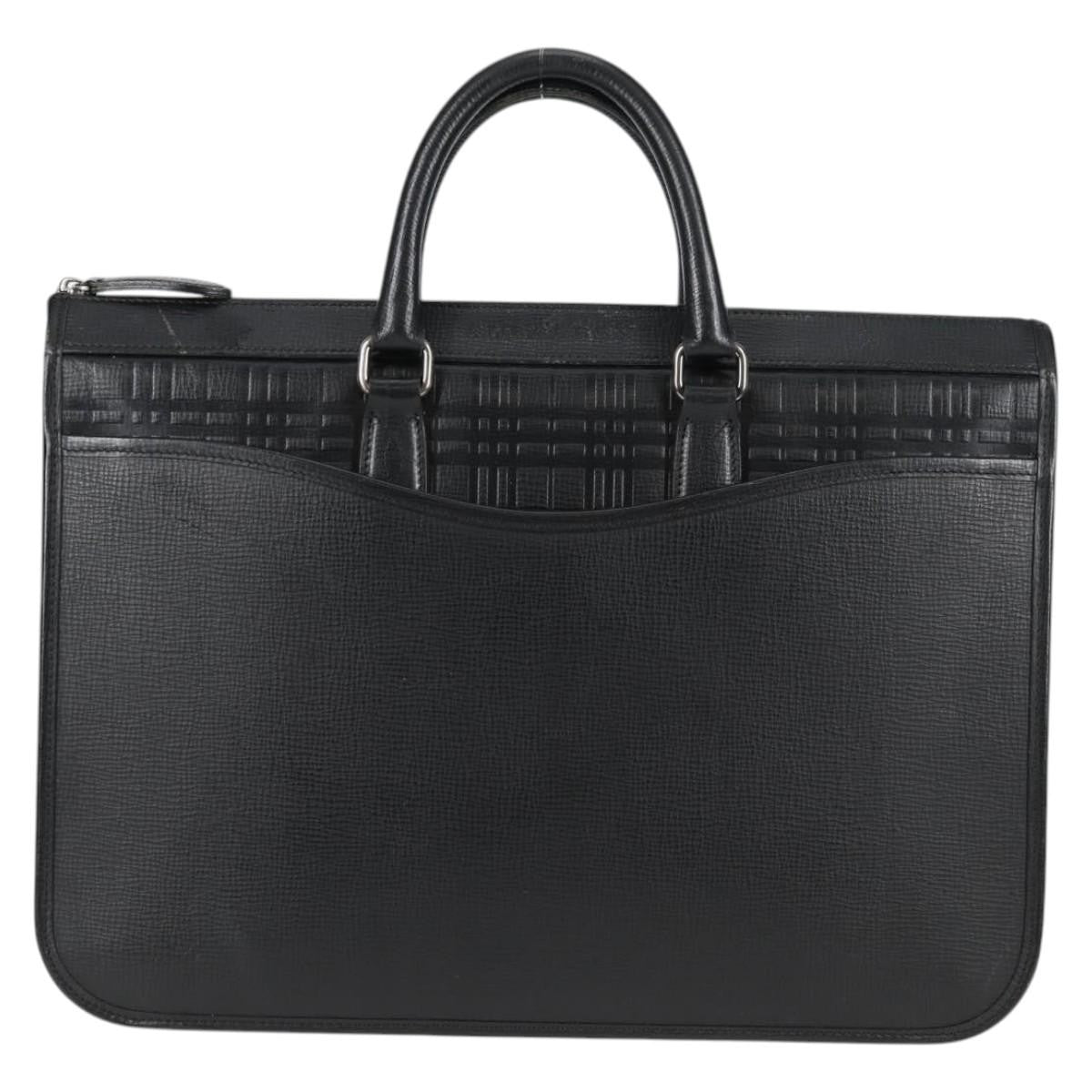 Burberry BUSINESS BAG BLACK LEATHER, BLACK, LEATHER, Briefcase