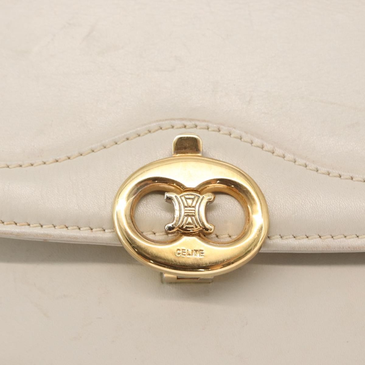 Celine Vintage Shoulder Bag Leather, ECRU, LEATHER, Shoulder bag
