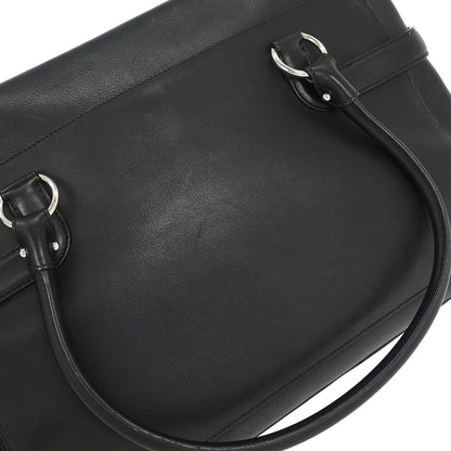 Salvatore Ferragamo Gancini handbag Leather, BLACK, LEATHER, Handbag
