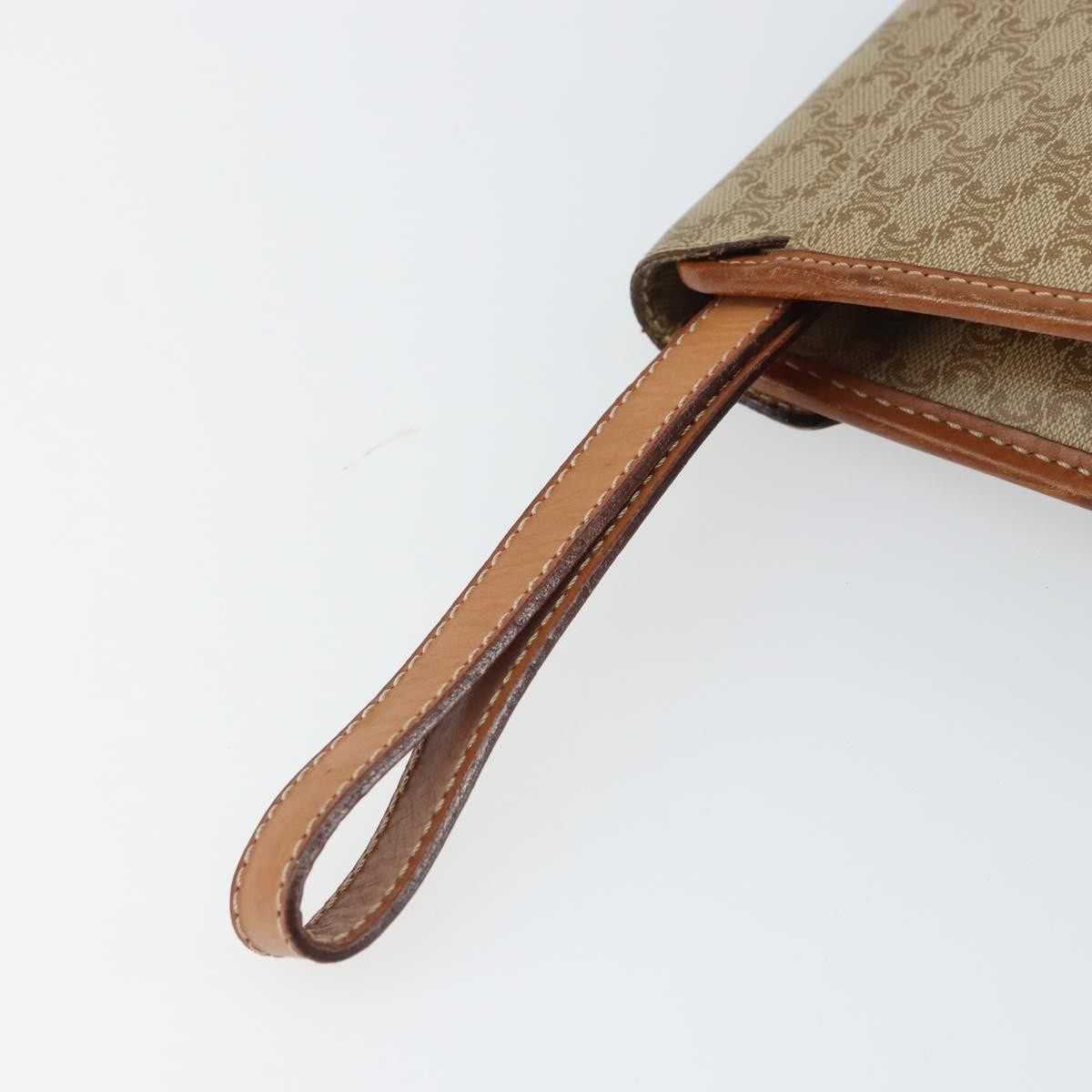 Celine Circle Logo Macadam Pouch Canvas and Leather, BEIGE, CANVAS, Clutche & pouche