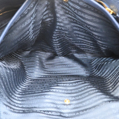 Prada Shopping Tote Vitello Daino, Navy, Leather, Tote Bag