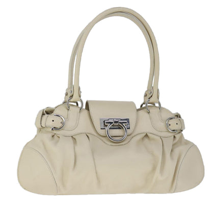 Salvatore Ferragamo Marisa Satchel Leather, BEIGE, LEATHER, Handbag