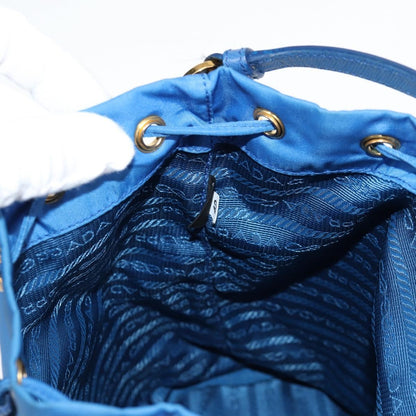 Prada Drawstring Bucket Bag Tessuto, BLUE, NYLON, Handbag
