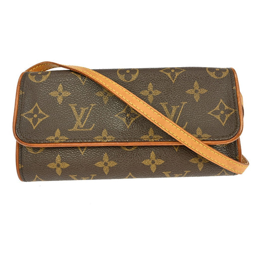 Louis Vuitton Twin Handbag Monogram Canvas, BROWN, CANVAS, Clutche & pouche