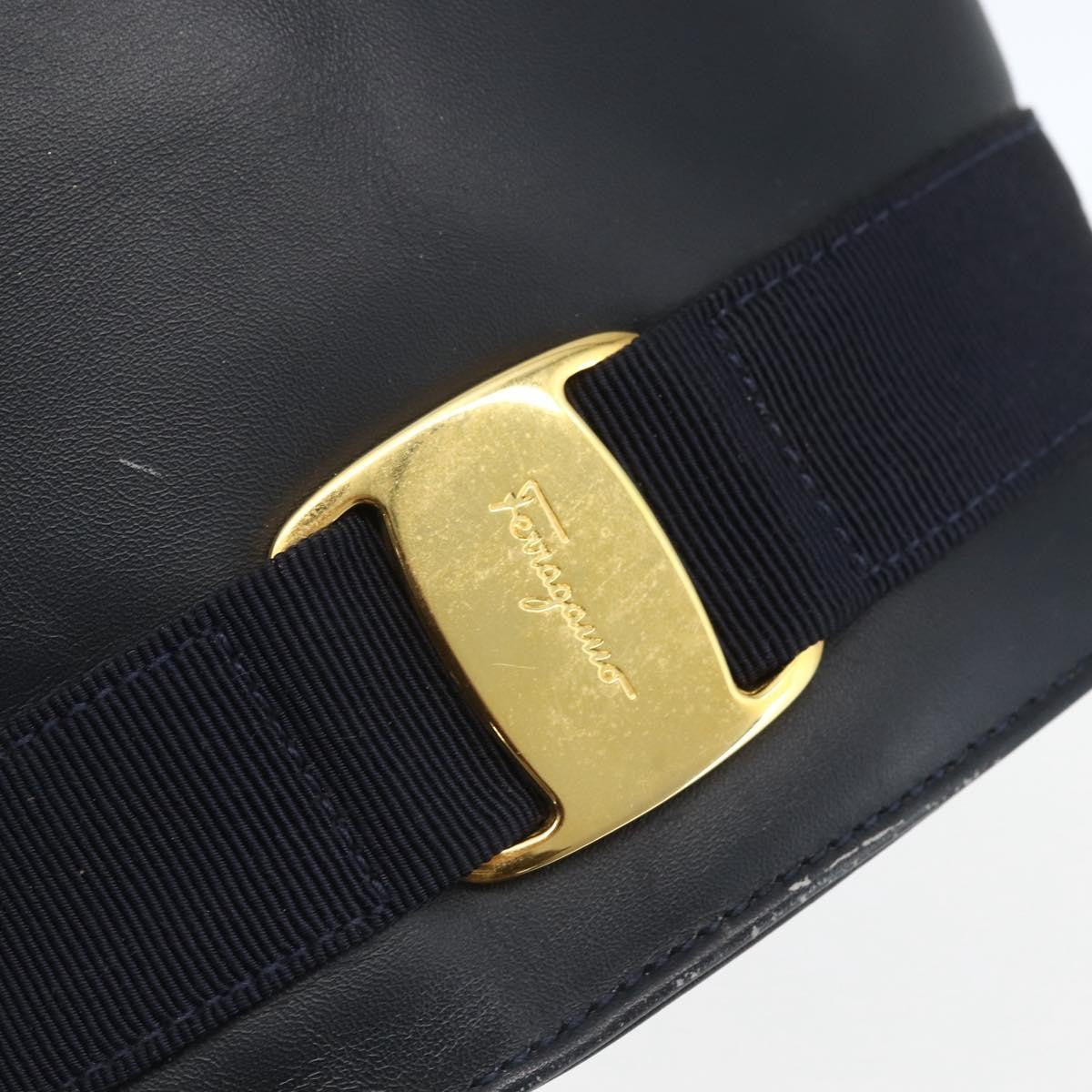 Salvatore Ferragamo Vala Backpack Leather, NAVY, LEATHER, Backpack