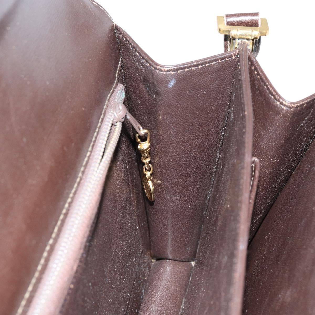 Celine C Sulky Shoulder bag Canvas and Leather, BROWN, CANVAS, Shoulder bag