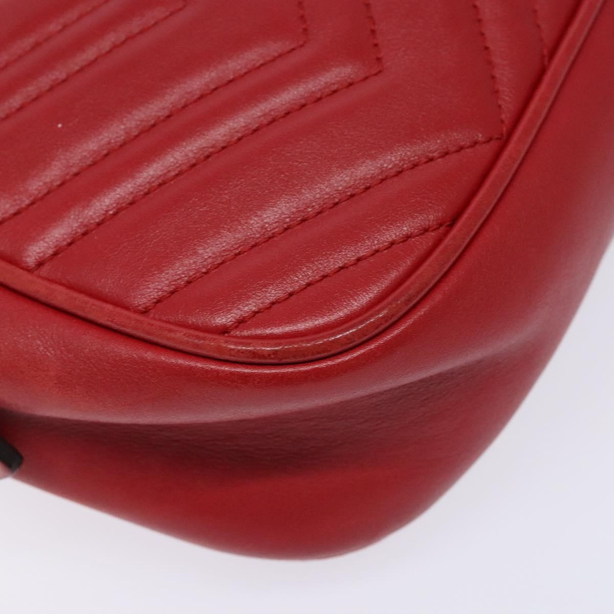 Gucci GG Marmont Monochrome Shoulder Bag Matelasse Leather, RED, LEATHER, Shoulder bag