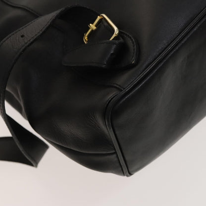 Gucci Vintage Bamboo Backpack Leather, Black, Leather, Backpack