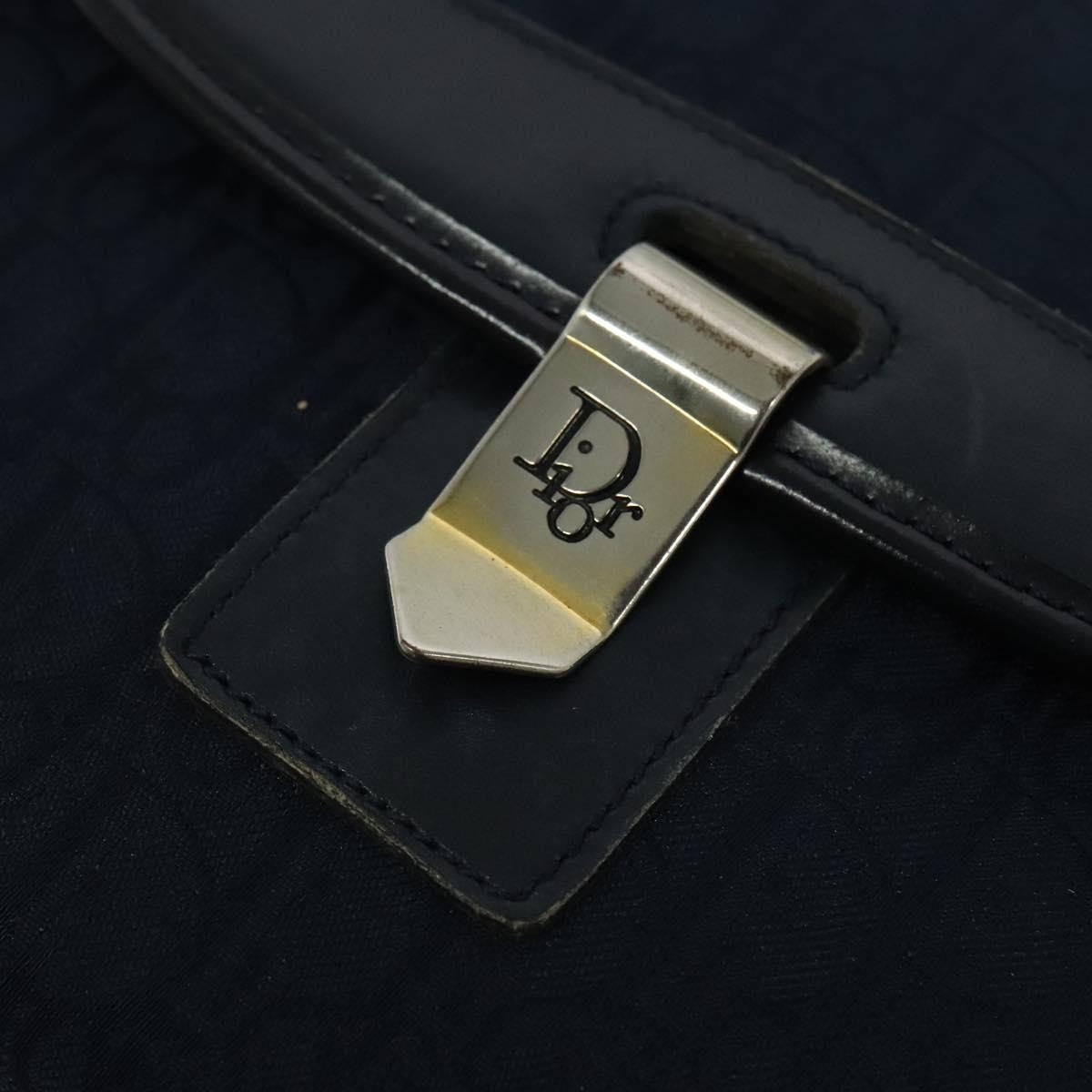 Christian Dior Vintage Trotter Shoulder Bag Canvas, NAVY, CANVAS, Shoulder bag