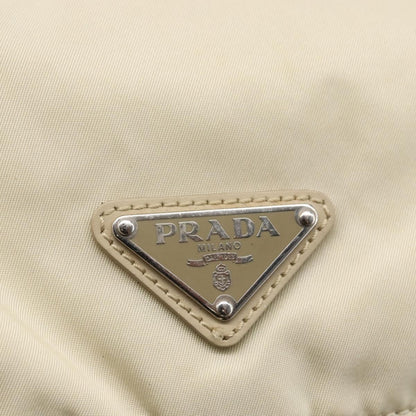 Prada Buckle Messenger Bag Tessuto, Beige, Nylon, Shoulder Bag