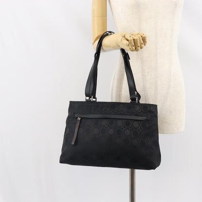 Salvatore Ferragamo Gancini Tote Nylon, BLACK, NYLON, Tote bag
