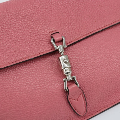 Gucci Jackie Soft Flap Shoulder Bag Leather, PINK, LEATHER, Shoulder bag