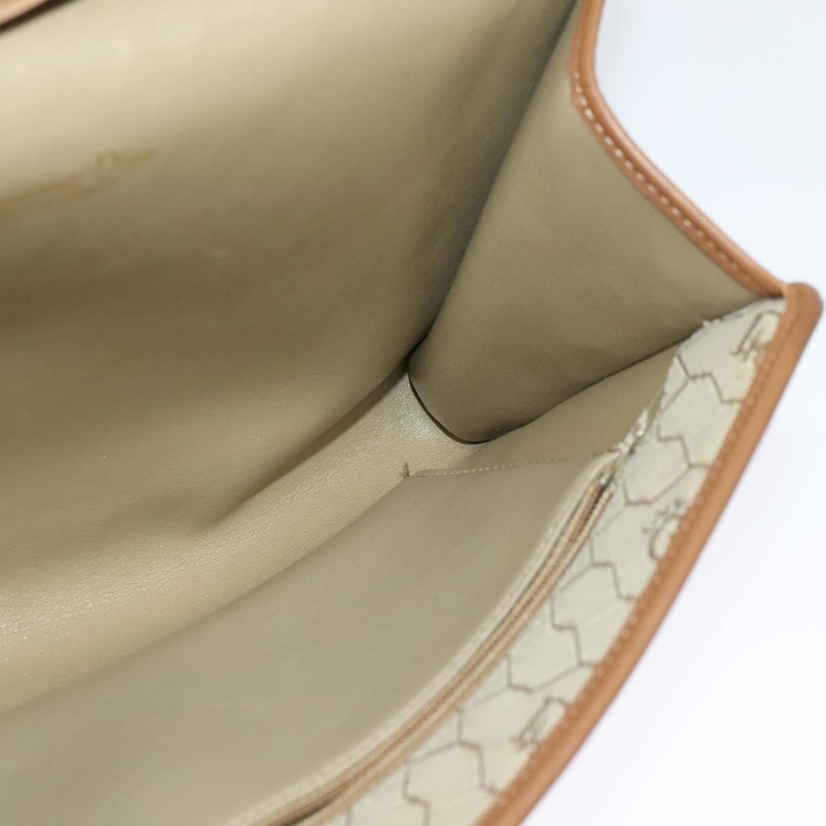 Christian Dior Vintage Honeycomb chain Canvas, BEIGE, CANVAS, Handbag