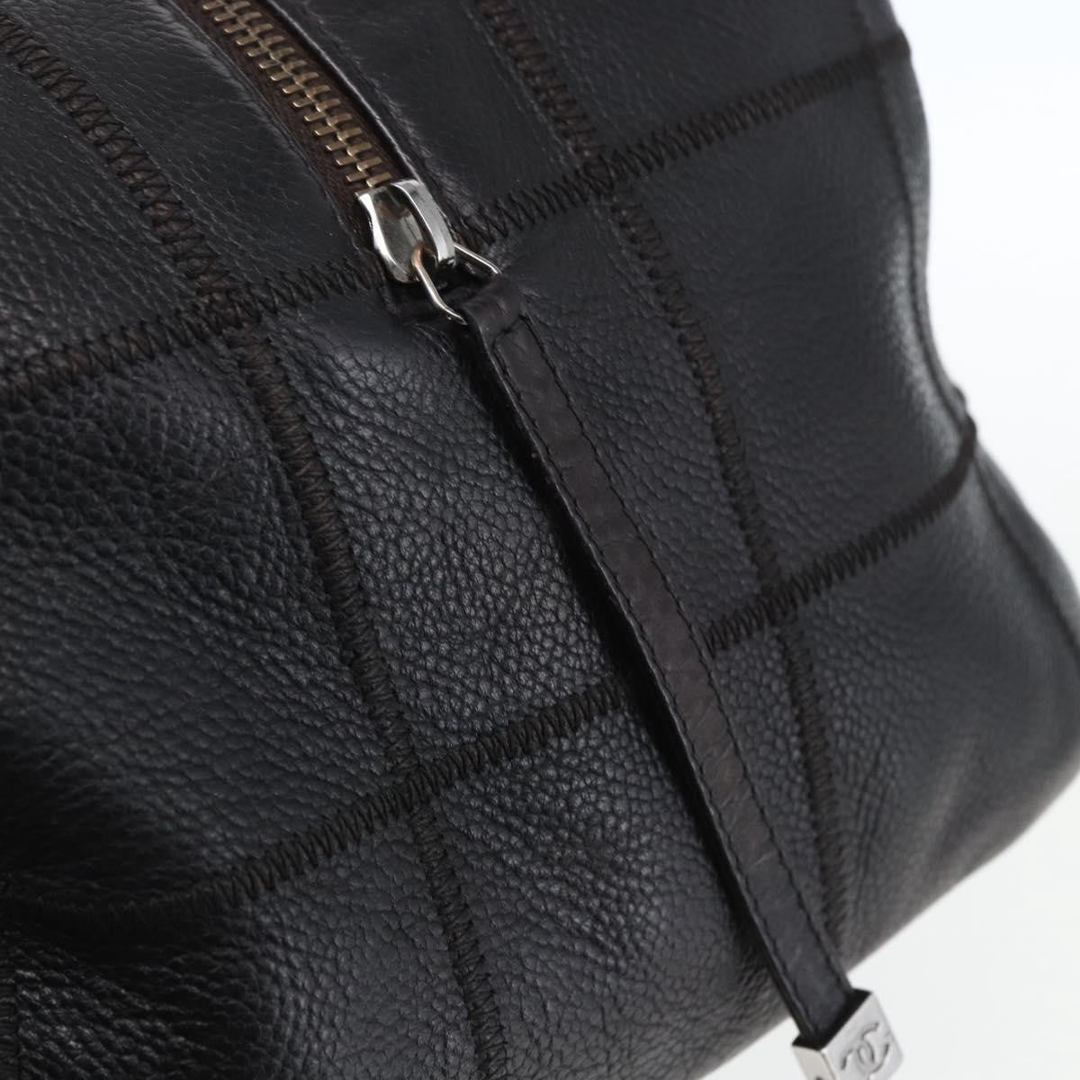 Chanel Chocolate Bar CC Bowler Bag Caviar skin, BLACK, LEATHER, Handbag