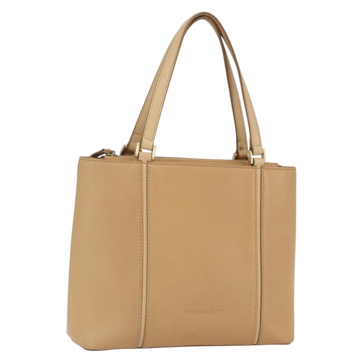 Burberry Vintage Handbag Leather, BEIGE, LEATHER, Handbag