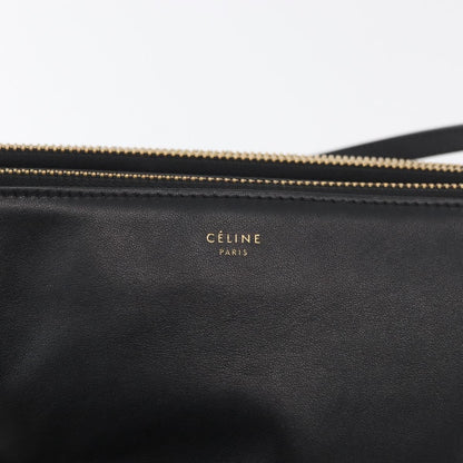 Celine Trio Crossbody Bag Leather, Black, Leather, Shoulder Bag