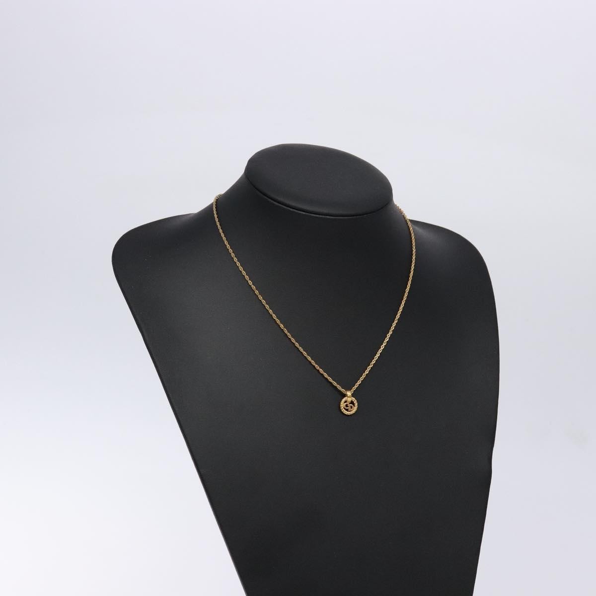 Christian Dior CD Round Pendant Necklace Metal, GOLD, METAL, Necklace