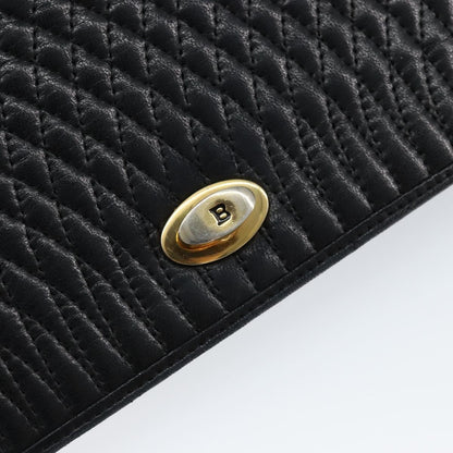 Bally Vintage Chain Shoulder Bag Quilted Leather, BLACK, LEATHER, Shoulder bag
