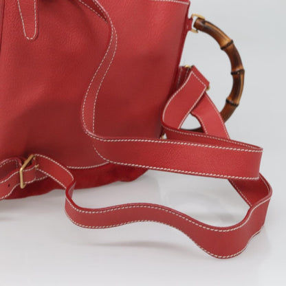 Gucci Bamboo Tassel Backpack Suede, RED, SUEDE, Backpack
