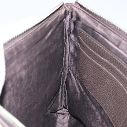 Gucci Vintage Zip Clutch Leather, BROWN, LEATHER, Clutche & pouche