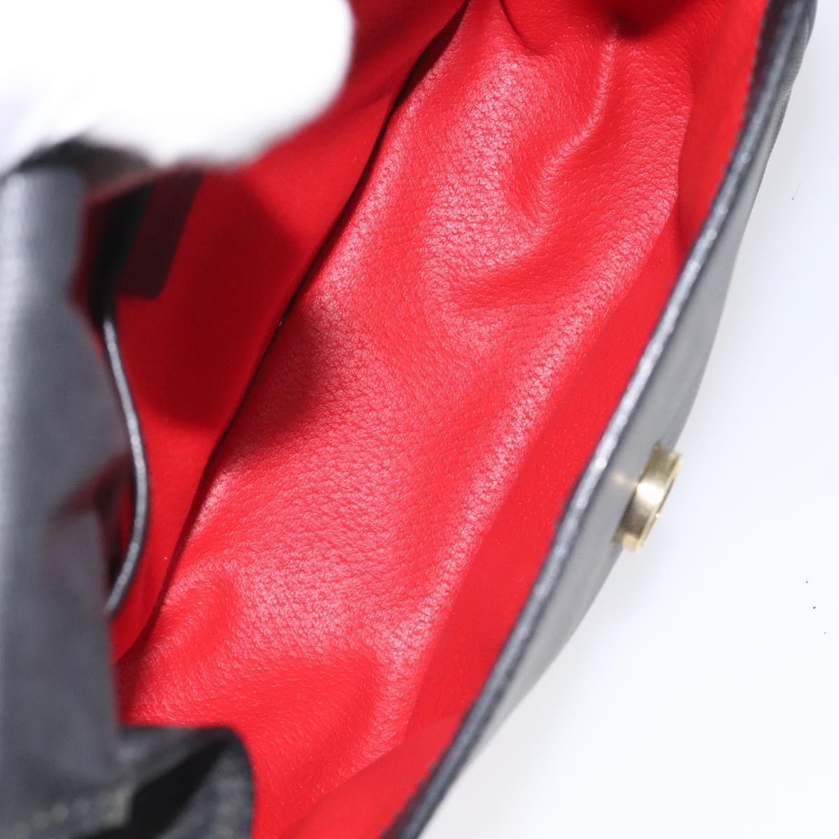 Celine Vintage Circle Logo Crossbody Bag Leather, BLACK, LEATHER, Shoulder bag