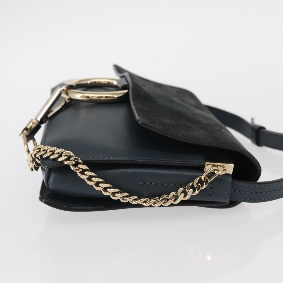 Chloe Faye Shoulder Bag Leather and Suede, GREEN, SUEDE, Shoulder bag