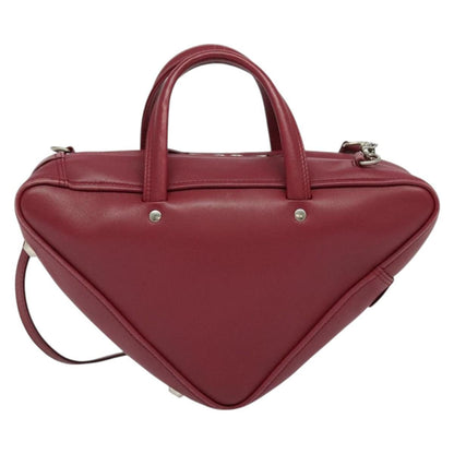 Balenciaga Triangle Duffle Bag Leather, RED, LEATHER, Handbag