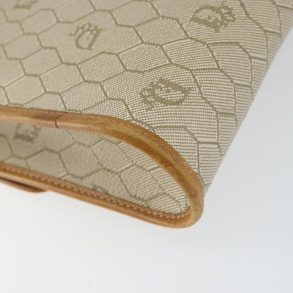 Christian Dior Vintage Honeycomb Flap Crossbody Bag Canvas and Leather, BEIGE, CANVAS, Shoulder bag