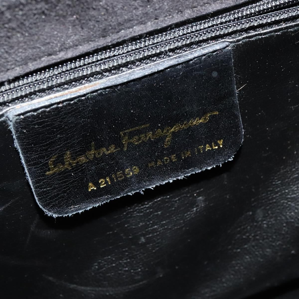 Salvatore Ferragamo Flap Handbag Leather, BLACK, LEATHER, Handbag