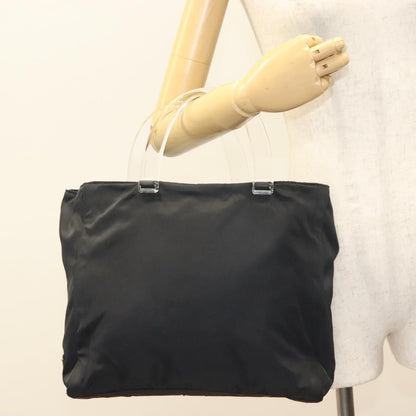 Prada Logo Flat Tote Bag. Nylon Tessuto, BLACK, NYLON, Handbag