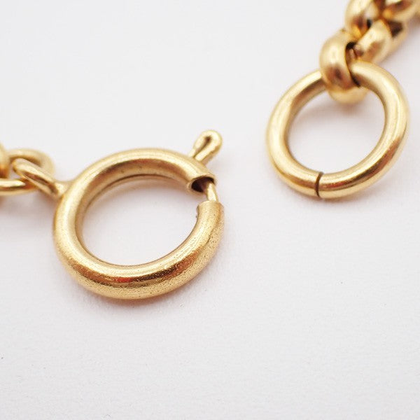 Chanel Vintage CC Heart Pendant Long Necklace Metal, Gold, Gold Plated, Necklace