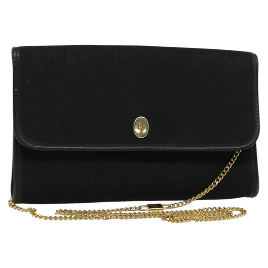 Christian Dior Vintage Trotter Flap Crossbody Bag Canvas, BLACK, CANVAS, Shoulder bag