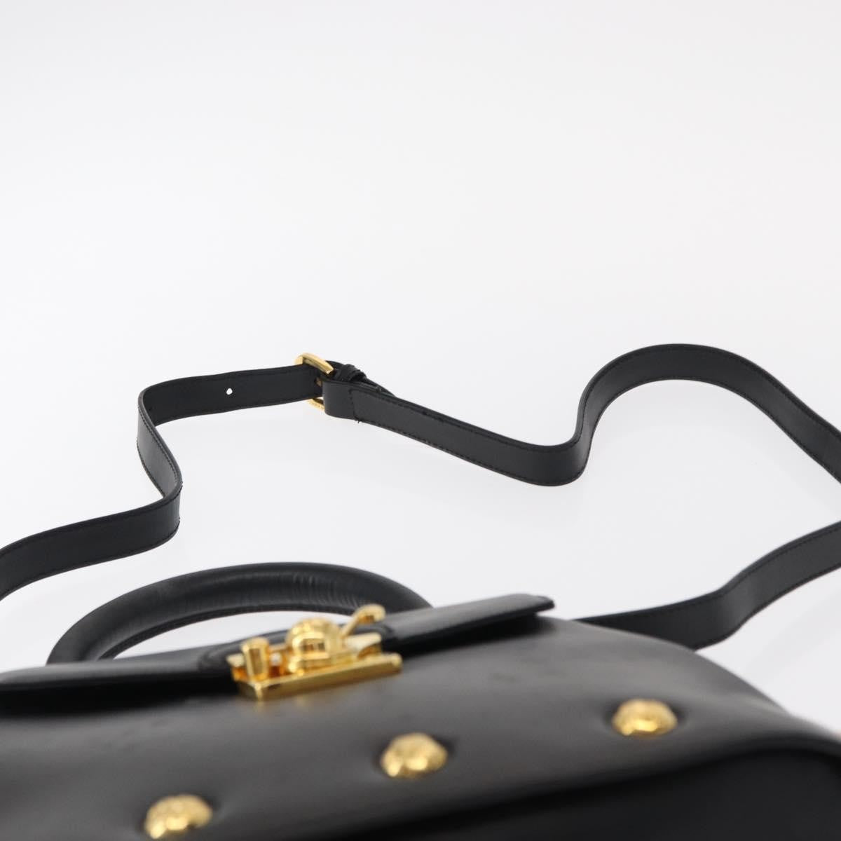 Salvatore Ferragamo Vintage Handbag Leather, BLACK, LEATHER, Handbag