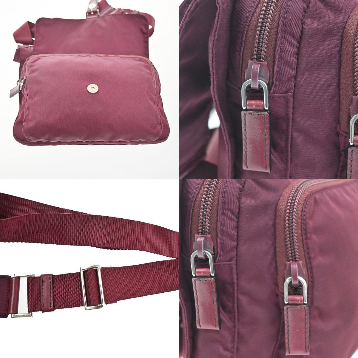 Prada Messenger Bag Printed Tessuto, Red, Nylon, Crossbody Bag