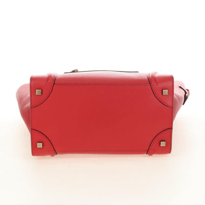 Celine Luggage Bag Grainy Leather, Red, Leather, Handbag