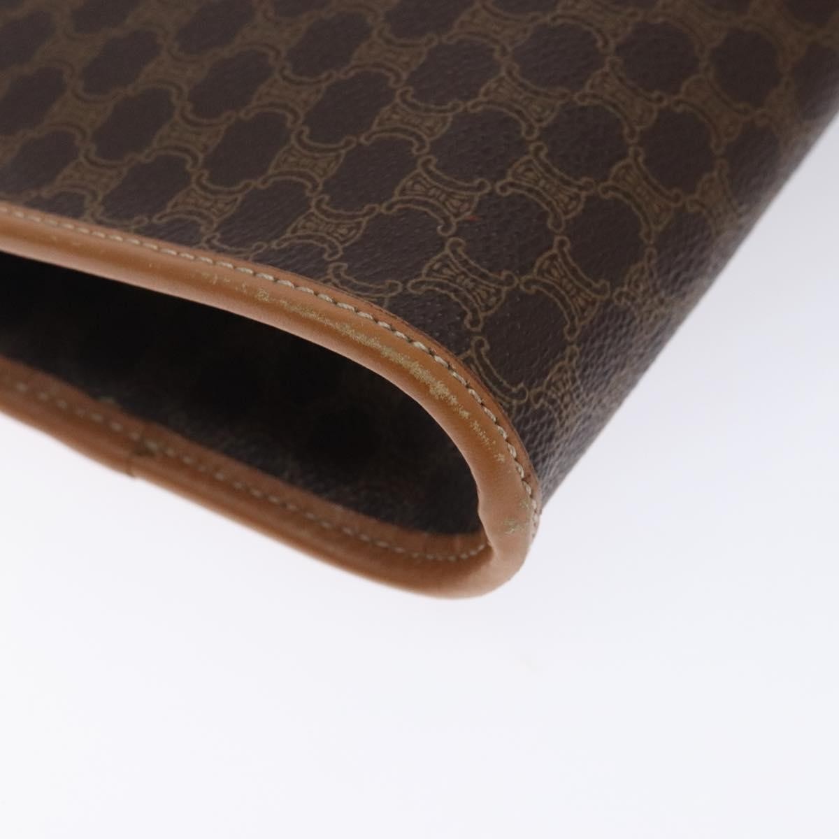 Celine Macadam Pochette Classic, BROWN, LEATHER, Clutche & pouche