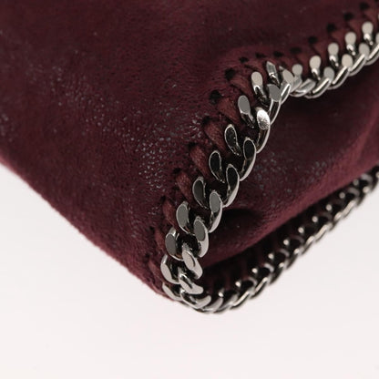 Stella McCartney Falabella Fold Over Crossbody Bag Shaggy Deer, Burgundy, Polyester, Shoulder Bag