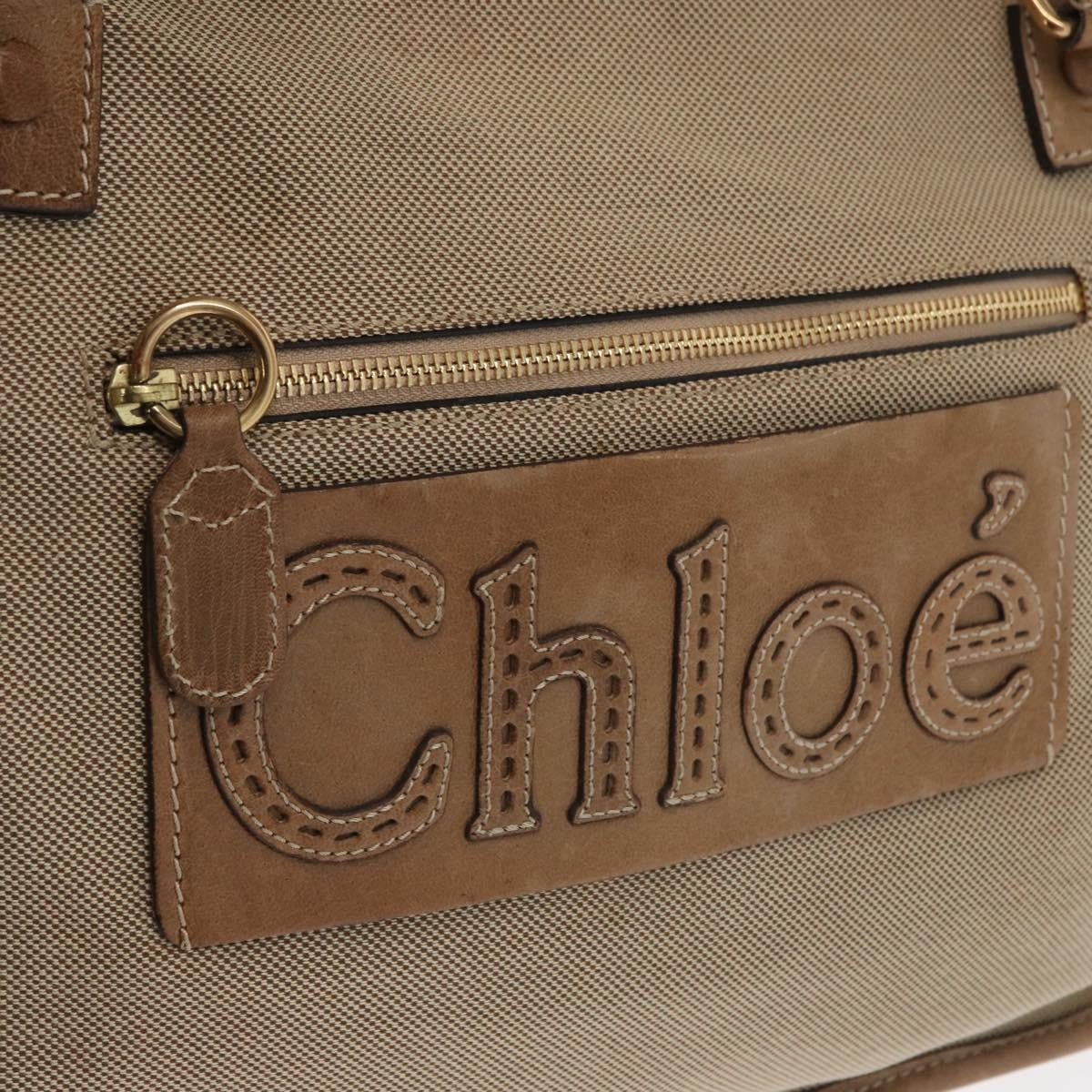 Chloe Harley Handbag Canvas with Leather, BEIGE, CANVAS, Handbag