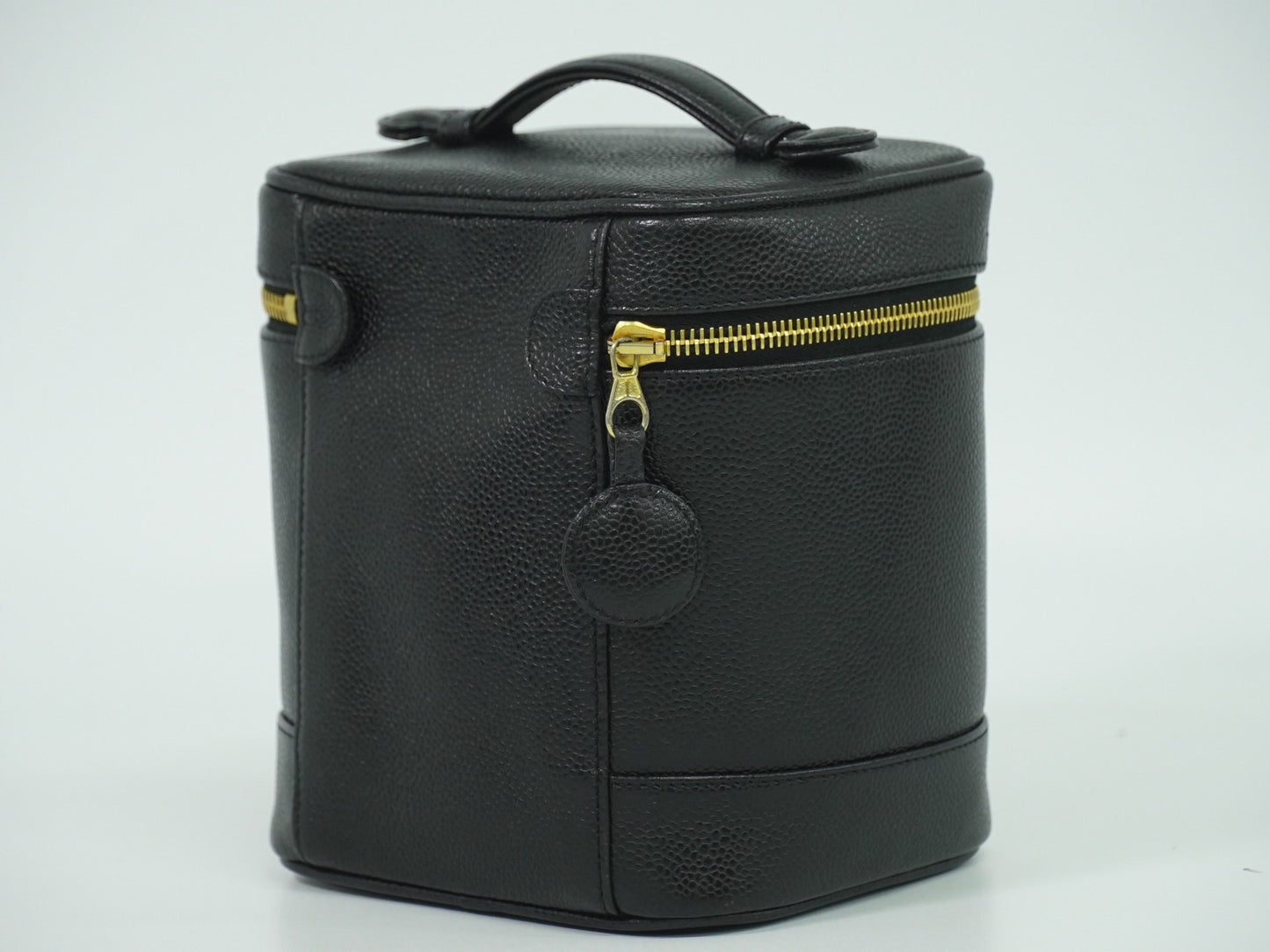 Chanel Vanity pouch Leather, BLACK, LEATHER, Toiletry Case