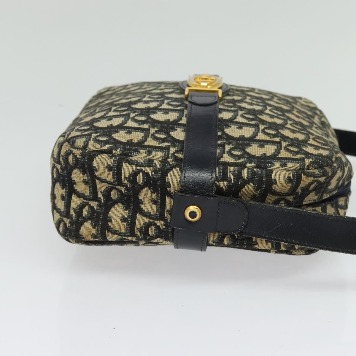 Christian Dior Vintage Trotter Shoulder Bag Canvas, NAVY, CANVAS, Shoulder bag