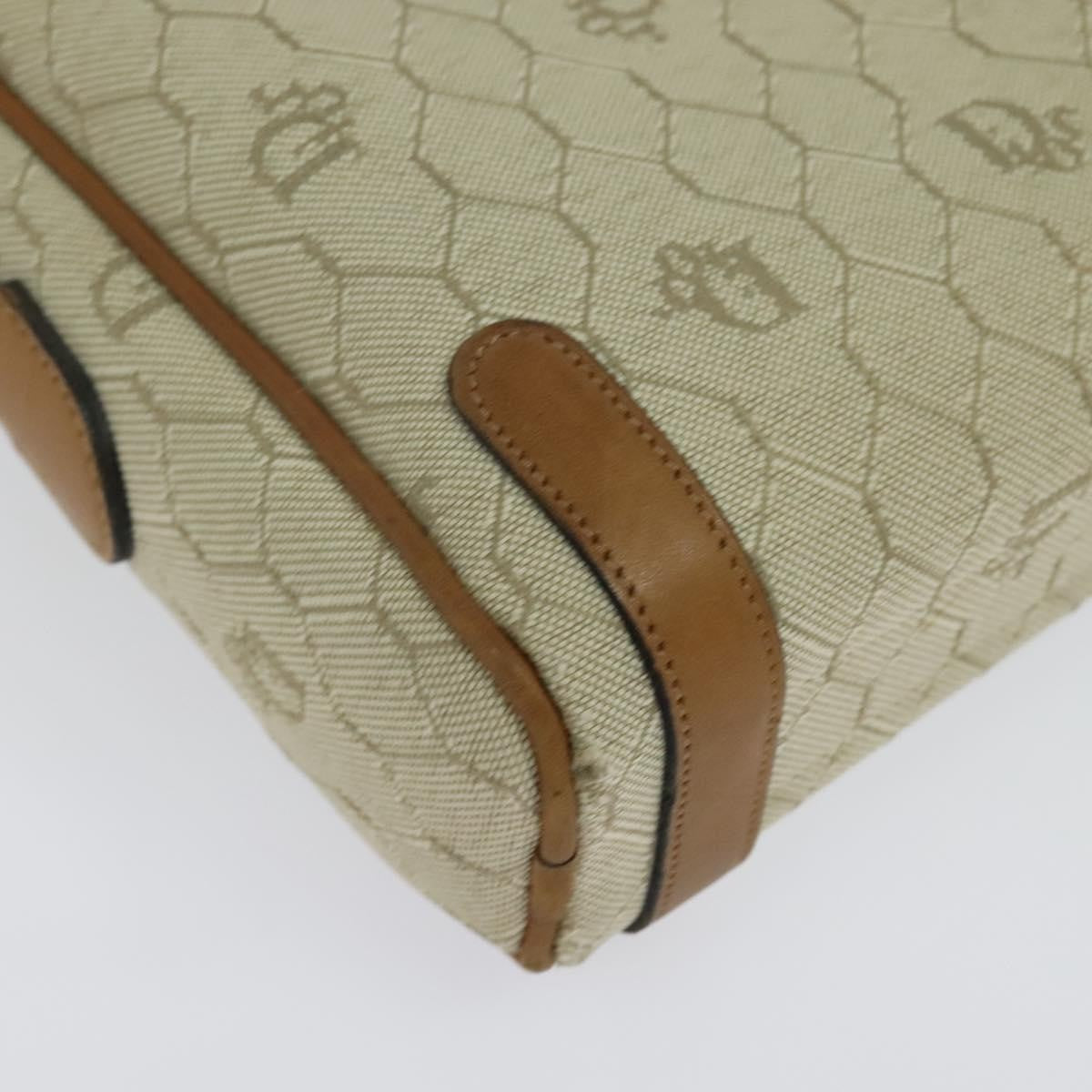 Christian Dior Vintage Honeycomb Shoulder Bag Canvas, BEIGE, CANVAS, Shoulder bag