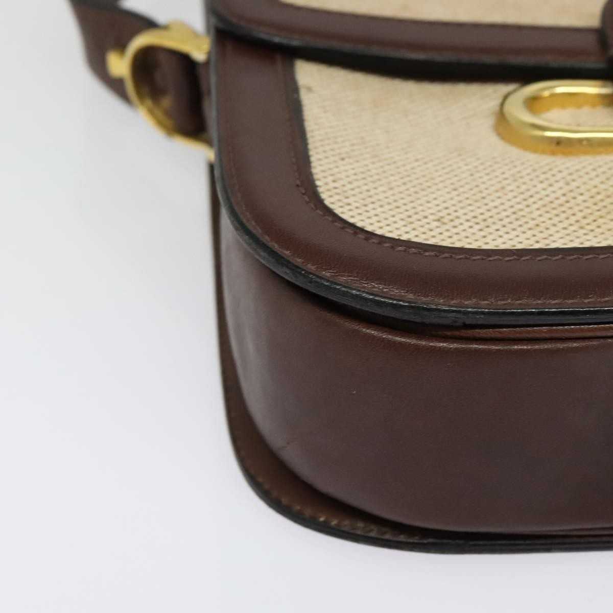 Celine Horse Carriage Shoulder bag Canvas and Leather, BEIGE, CANVAS, Shoulder bag