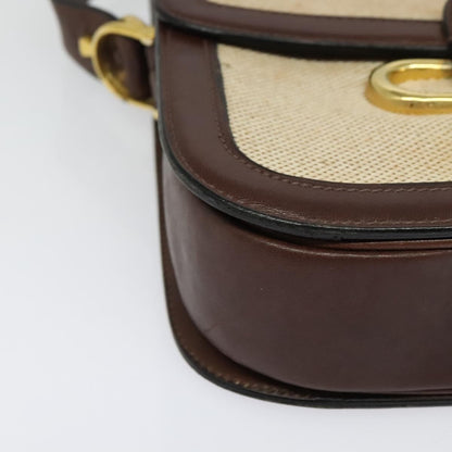 Celine Horse Carriage Shoulder bag Canvas and Leather, BEIGE, CANVAS, Shoulder bag