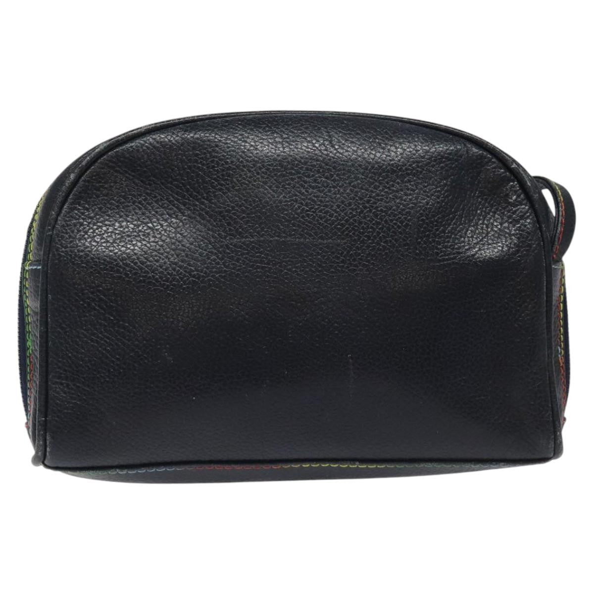 Fendi Vintage Zip Crossbody Bag Leather, NAVY, LEATHER, Shoulder bag