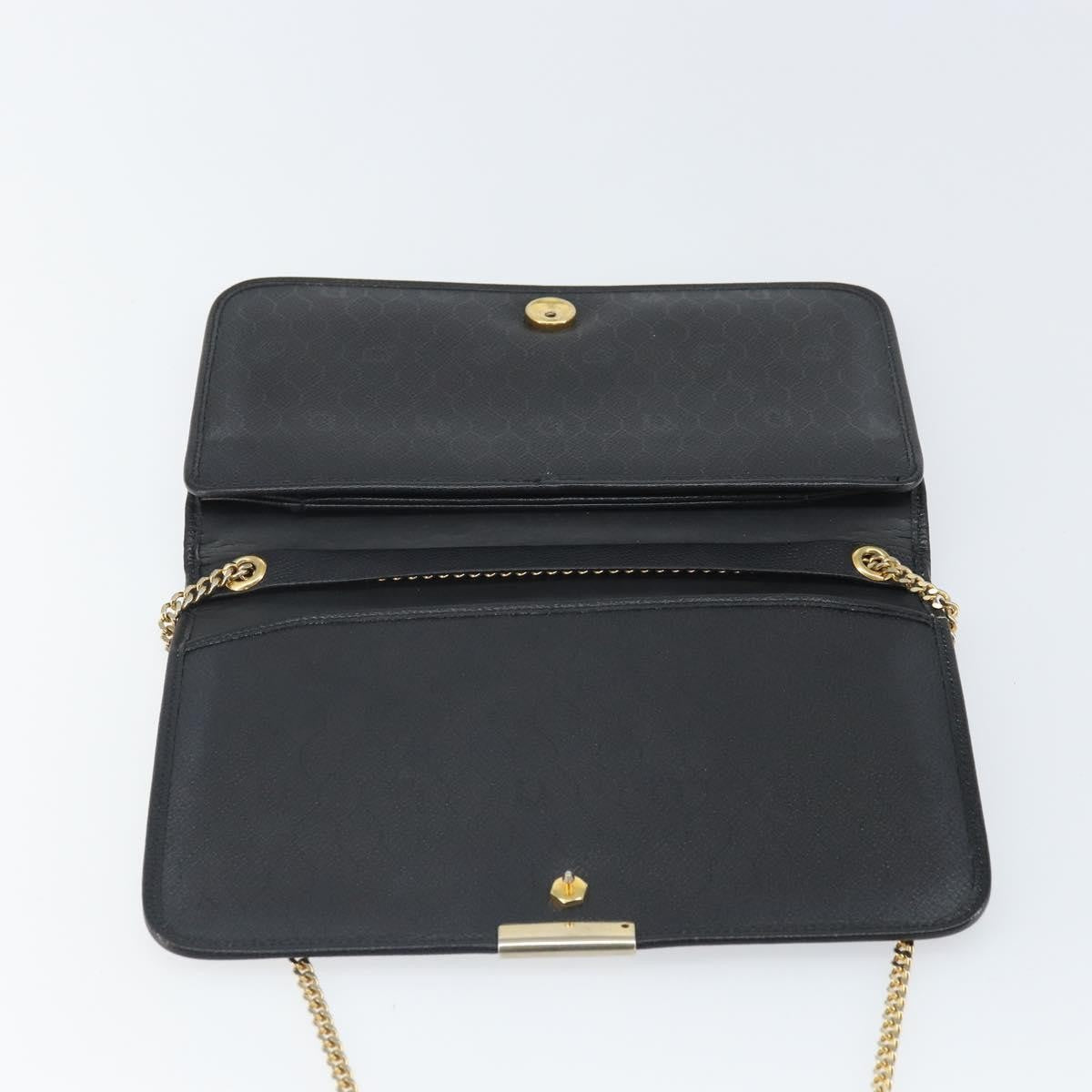 Christian Dior Vintage Chain Flap Shoulder Bag Leather, BLACK, LEATHER, Shoulder bag